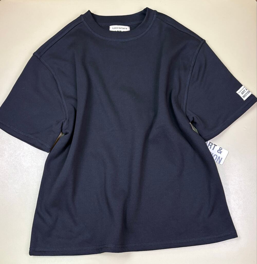 Fleece Factory Art & Motion Women’s L Oversized Fleece T-Shirt Navy NWT